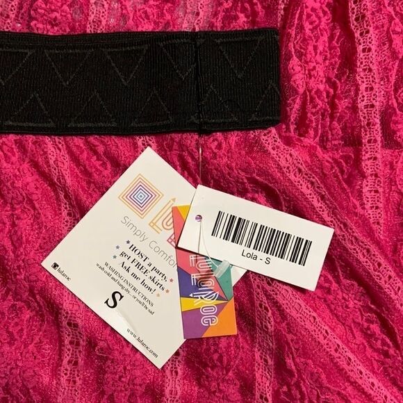 NWT Women’s LuLaRoe Lola bright pink lace skirt Size S - Picture 4 of 6